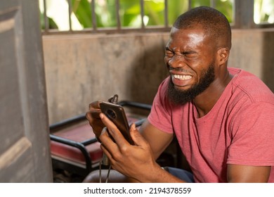 Generator Repair Man Feeling Excited Holding His Phone