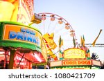 Generic background of food stands at a traveling carnival