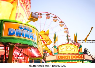 Generic background of food stands at a traveling carnival