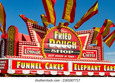 Generic carnival food vender at fair in small town.