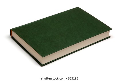 Generic Dark Green Book, Isolated On White Background