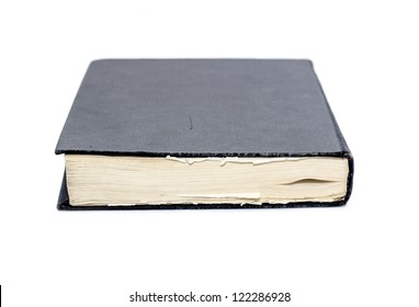 Generic Hard Bound Black Book With Blank Cover, Isolated On White Background.