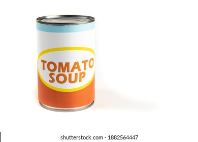 A Generic Labelled Food Can Of Tomato Soup Isolated On White