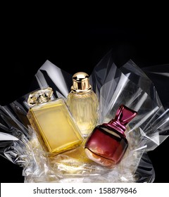 Generic Perfume Bottles In A Gift Set On Black Background. See #212926306