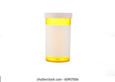 Generic Pill Bottle With Room For Your Text. Isolated On White