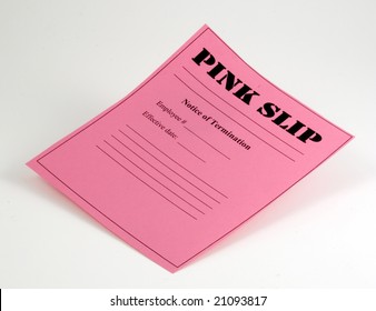 generic pink slip on white background version 2