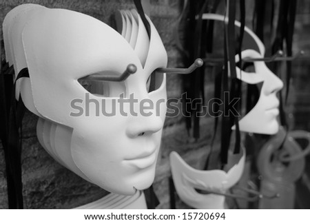 Generic prepackaged white paper masks ready to color