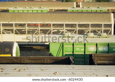 A generic train sorting yard industrial view