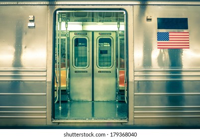 Generic underground train - New York City - Powered by Shutterstock