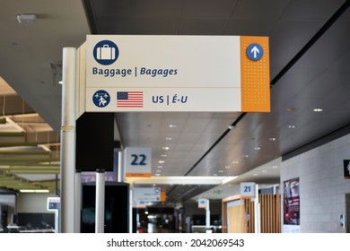 Generic Wayfinding Signage For Luggage Or Baggage Claim At Airport.