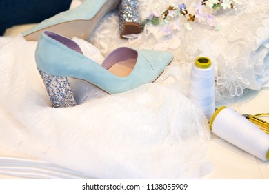 Generic White Bridal Shoes. No People