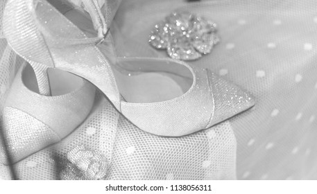 Generic White Bridal Shoes. No People