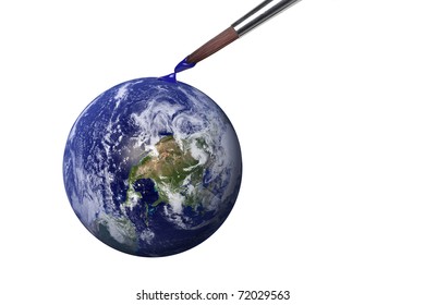 Genesis - colouring blue planet earth. Earth view image comes from http://visibleearth.nasa.gov - Shutterstock ID 72029563
