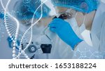 Genetic engineering concept. Medical science. Scientific Laboratory.