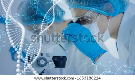 Genetic engineering concept. Medical science. Scientific Laboratory.