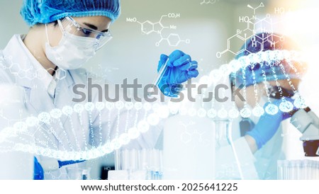 Genetic engineering concept. Genetic testing. pharmacy. Regenerative medicine.