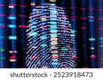 Genetic identity, conceptual image, fingerprint scan, digital cyber security 