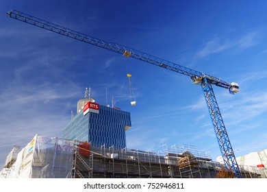 GENEVA, 27 OCTOBER 2017 - Construction Site In Geneva, Switzerland, Europe 