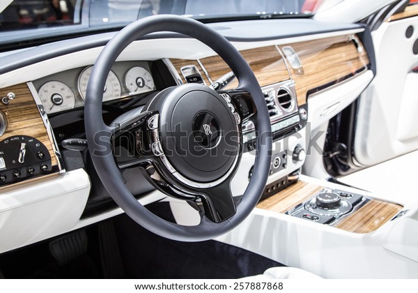 Geneva Mar 3 Rollsroyce Car Interior Stock Photo Edit Now