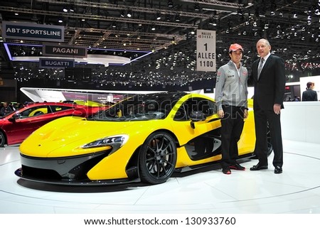GENEVA, MAR 5: McLaren P1, hybrid super car from McLaren, presented at the 83rd Geneva Motor Show, in Switzerland on March 5, 2013.