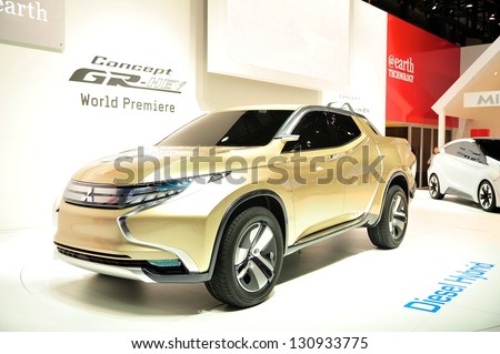 GENEVA, MAR 5: Mitsubishi Concept GR-HEV, World Premiere, presented at the 83rd Geneva Motor Show, in Switzerland on March 5, 2013.