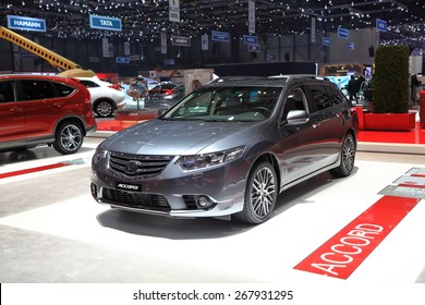 GENEVA, MARCH 3: Honda Accord Car On Display At 85th International Geneva Motor Show At Palexpo-Geneva On March 3, 2015 At Geneva, Switzerland. 