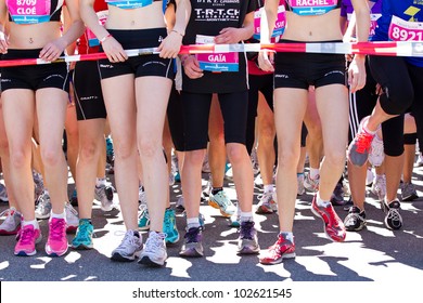 GENEVA - MAY 5: Unidentified Athletes At The Start Of The Women's Race Of The 2012 Geneva Marathon For UNICEF, May 5, 2012 In Geneva, Switzerland.