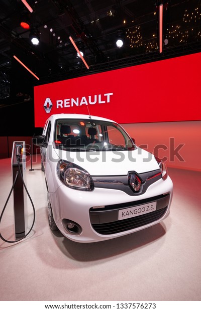 Geneva Motor Show 13th March 2019 Renault electric\
Car Kangoo Z.E. Zoe