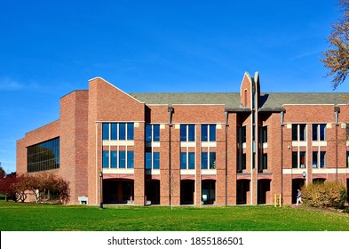 Geneva, NY, US- November 7, 2020: Hobart And William Smith Colleges, Private Liberal Arts Colleges In Geneva. The Campus Is Notable For Jacobean Architecture, & The Earliest Buildings In Gothic Style