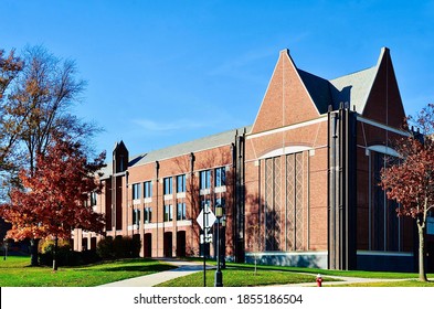 Geneva, NY, US- November 7, 2020: Hobart And William Smith Colleges, Private Liberal Arts Colleges In Geneva. The Campus Is Notable For Jacobean Architecture, & The Earliest Buildings In Gothic Style