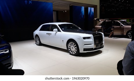 Geneva, Switzerland - 3 12 2019: Rolls Royce Phantom Exhibited At The Geneva Motor Show