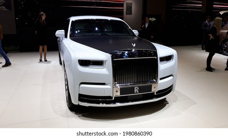 Geneva, Switzerland - 3 12 2019: Rolls Royce Phantom At The Geneva Motor Show 2019