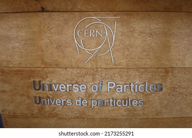 Geneva, Switzerland - 6 4 2022: The Globe of Science and Innovation at CERN, Geneva, Switzerland. (Globe de la science et de l'innovation). The exhibition of Universe of Particles.
