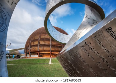Geneva, Switzerland - December 02, 2019: CERN - European Organization for Nuclear Research - Globe of Science and Innovation - Geneva, Switzerland