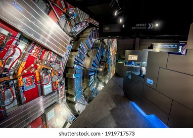 Geneva, Switzerland - December 02, 2019: European Organization for Nuclear Research (CERN) Microcosm Exhibition - Large Hadron Collider (LHC) - Geneva, Switzerland