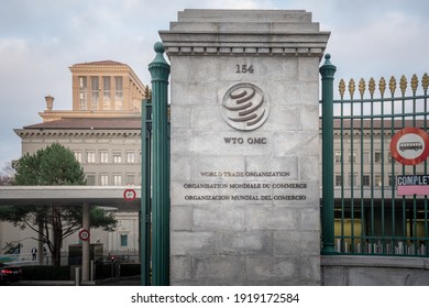 Geneva, Switzerland - December 03, 2019: World Trade Organization (WTO) Headquarters - Geneva, Switzerland