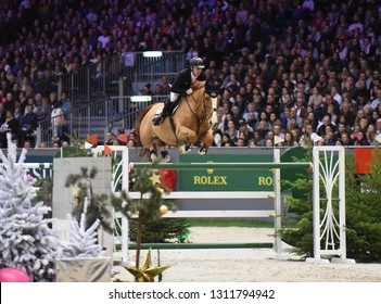 Geneva, Switzerland - December 9th 2018: Marcus Ehning Riding Prêt A Tout For Germany In The Rolex Grand Prix