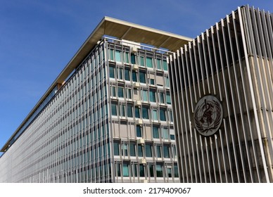 Geneva, Switzerland, Europe - 05.14.2022 : Entrance To World Health Organization Headquarters Building