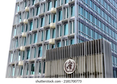 Geneva, Switzerland, Europe - 05.14.2022 : Entrance To World Health Organization Headquarters Building