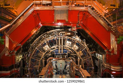 Geneva, Switzerland - June 20, 2014: Large Hadron Collider (LHC) In CERN In Maintenance