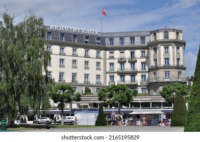 Geneva, Switzerland.  June 6, 2022. The Hotel Beau Rivage.