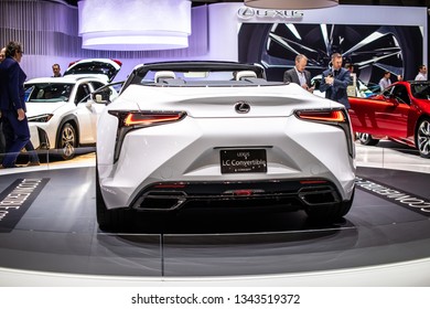 Geneva, Switzerland, March 05, 2019: Lexus LC Convertible Concept Prototype Car At Geneva International Motor Show, Tadao Mori As Chief Designer, Produced By Japanese Car Maker Lexus