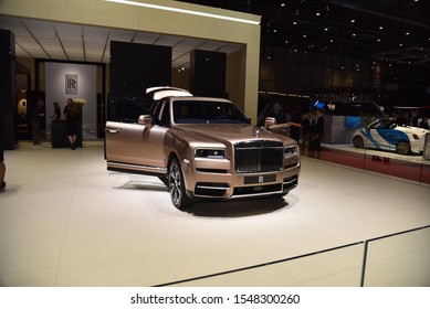 Geneva, Switzerland - March 05, 2019: Rolls Royce Cullinan - Geneva International Motor Show 2019 GIMS