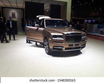 Geneva, Switzerland - March 05, 2019: Rolls Royce Cullinan - Geneva International Motor Show 2019 GIMS