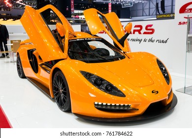 GENEVA, SWITZERLAND - MARCH 1, 2016: Sin Cars R1 sports car showcased at the 86th Geneva International Motor Show.