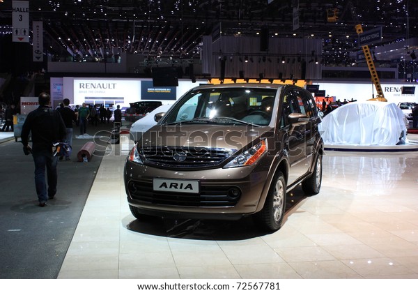 GENEVA, Switzerland - MARCH 3 : A TOYOTA \
ARIA car on display at 81th International Motor Show Palexpo-Geneva\
on March 3, 2010 in Geneva,\
Switzerland.