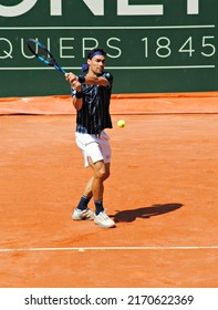 GENEVA, SWITZERLAND - MAY 16, 2022: Professional Tennis Player Fabio Fognini Of Italy During His First Round At The 2022 ATP Geneva Open.