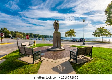 Geneva, USA - September 30, 2019 : Street view in Geneva Town of Wisconsin