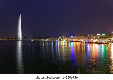 Geneva water jet on Lake Leman