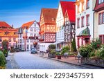 Gengenbach, Germany. Picturesque sunset scenic town in the Black Forest region , known for its well-preserved historic buildings, and charming cobblestone streets. Obertorturm gate of the city walls.